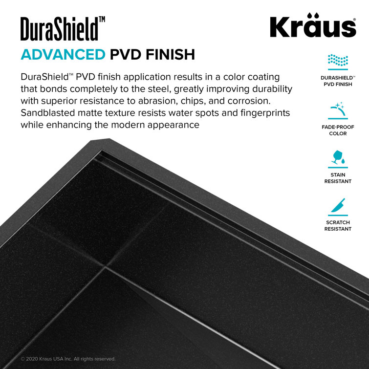 Kore 33" Black Stainless Steel Drop-In Single Bowl Kitchen Sink