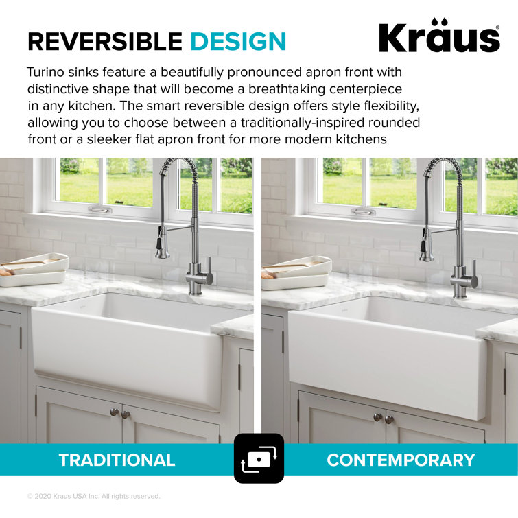 Matte White Fireclay Farmhouse Single Bowl Kitchen Sink