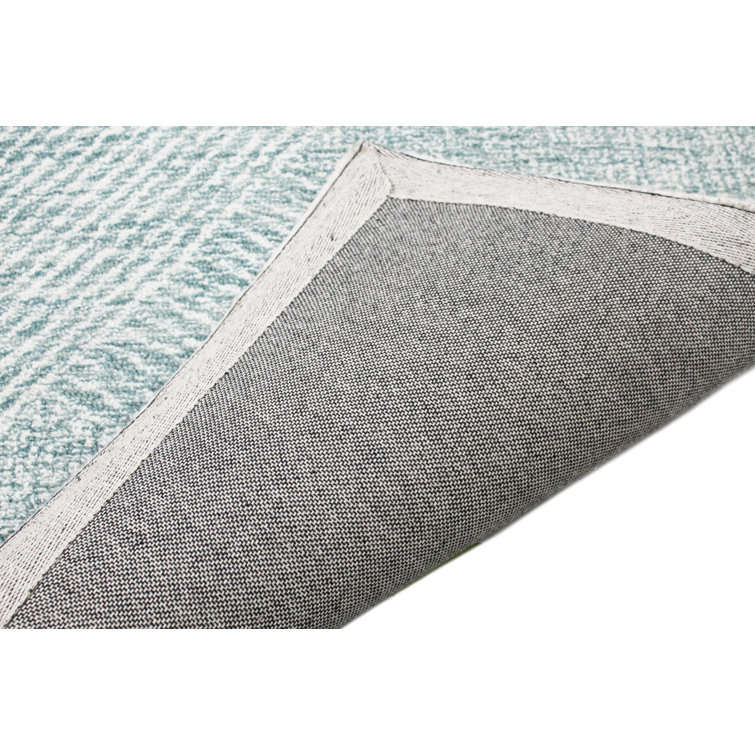 Handmade Teal Wool Tufted Runner Rug 2'6" x 8'