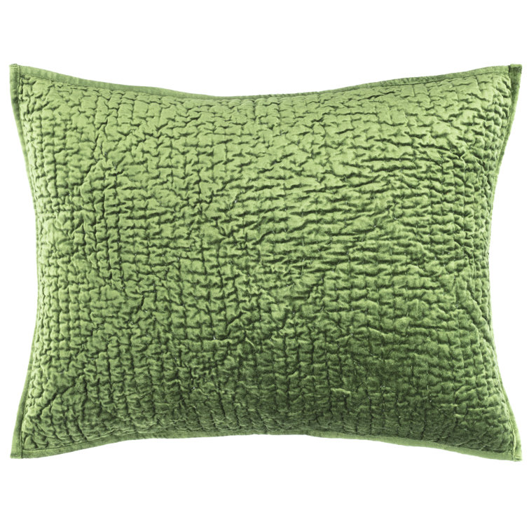 Standard Embroidered Cotton Pillow Sham with Tie Closure