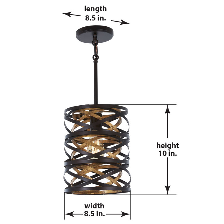 Mini Vortic Flow Dark Bronze & Mosaic Gold 1-Light Pendant