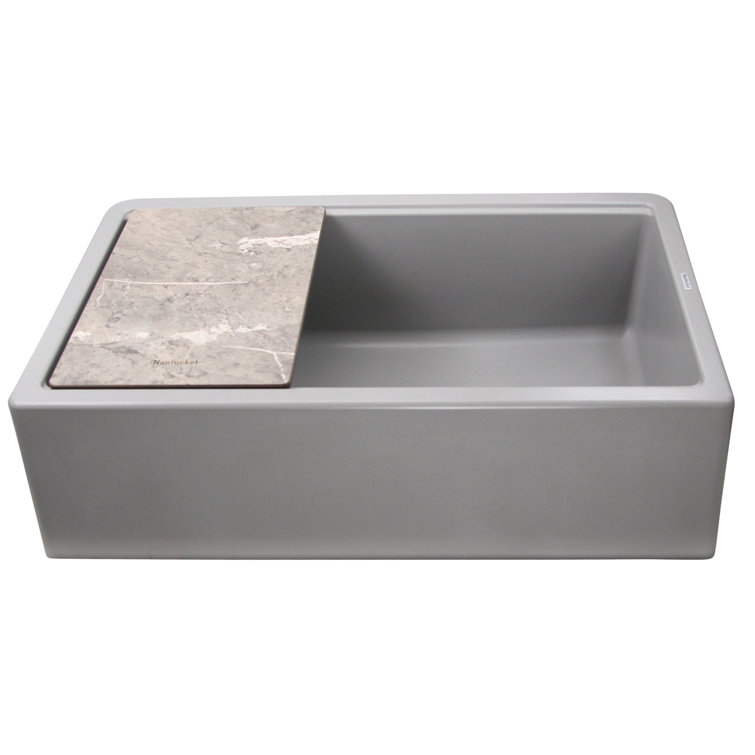 Plymouth 33'' Gray Granite Farmhouse Single Bowl Kitchen Sink