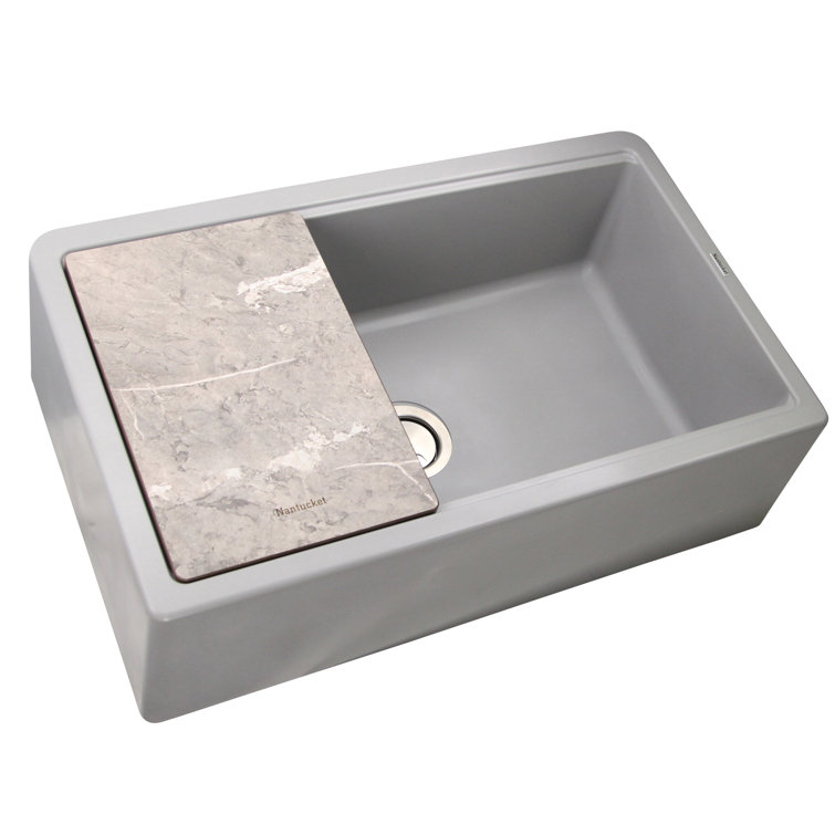 Plymouth 33'' Gray Granite Farmhouse Single Bowl Kitchen Sink