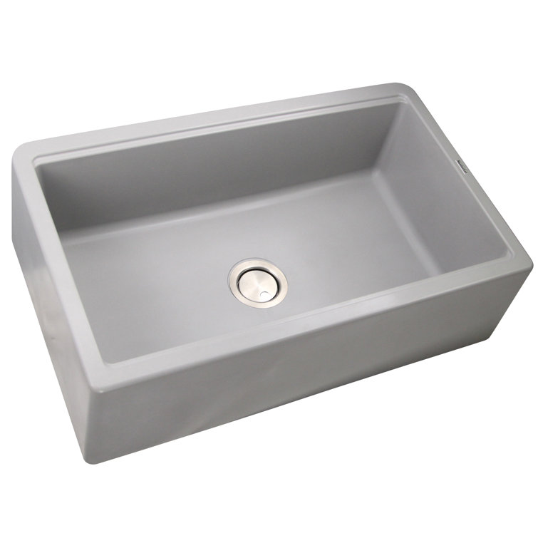 Plymouth 33'' Gray Granite Farmhouse Single Bowl Kitchen Sink