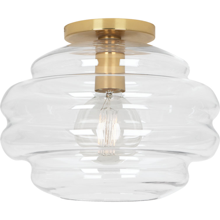 Horizon Modern Brass and Clear Glass 9.25" Flush Mount
