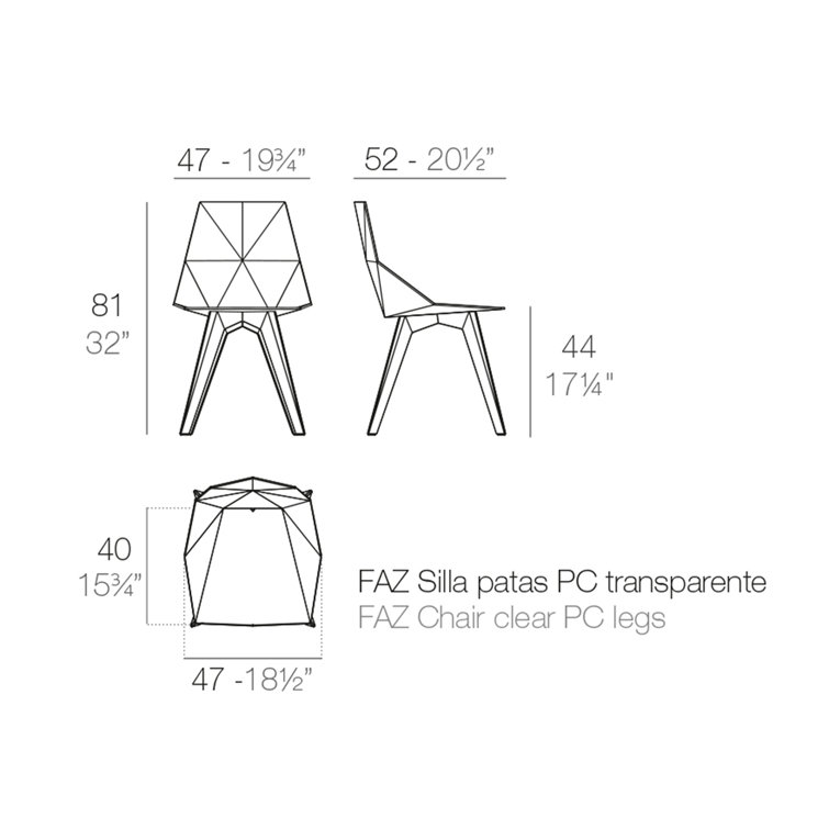 White Matte Polycarbonate Armless Dining Chair