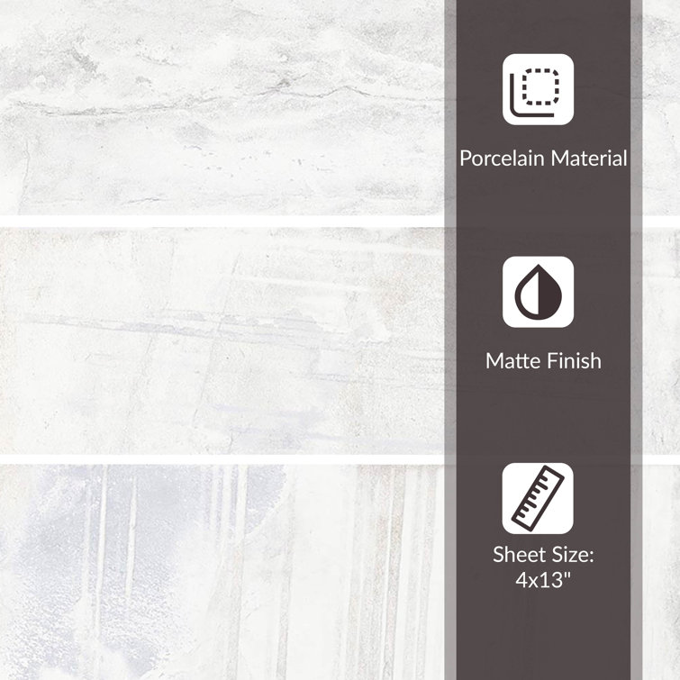 White Matte Porcelain Rectangular Subway Wall & Floor Tile