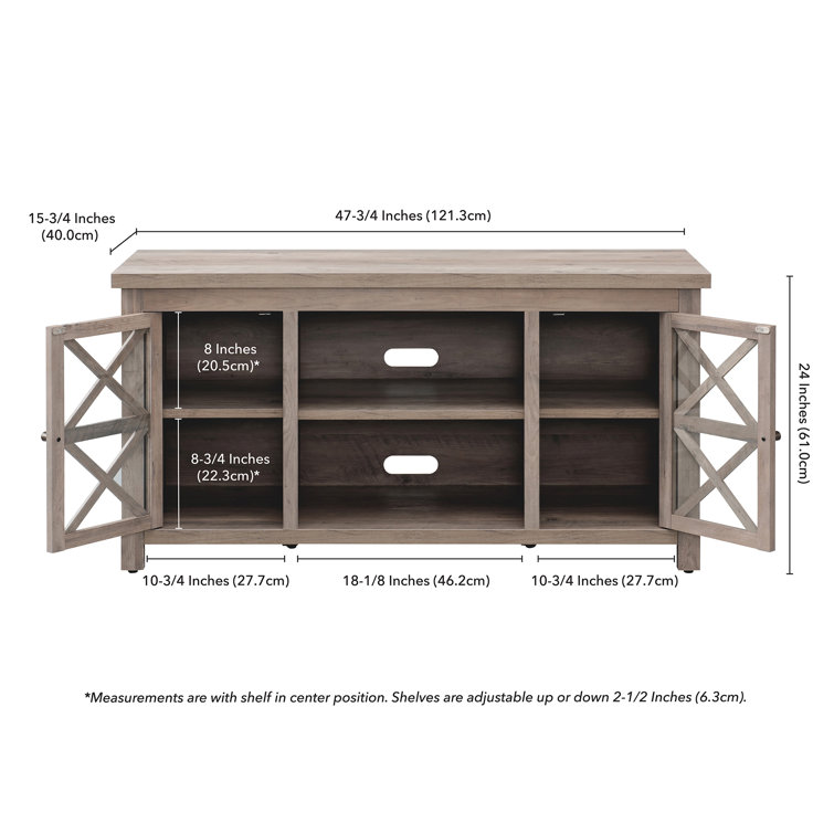 Modern Farmhouse 47'' Gray Oak TV Stand with Fireplace Cabinet