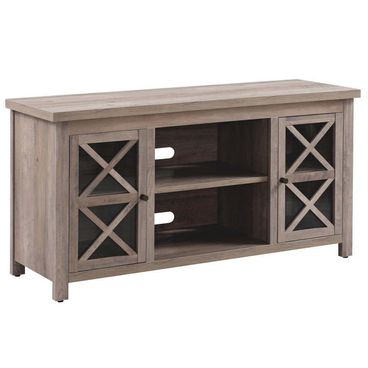 Modern Farmhouse 47'' Gray Oak TV Stand with Fireplace Cabinet