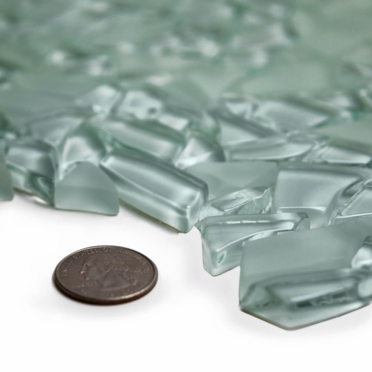 12" x 12" Glossy Blue Glass Mosaic Tile