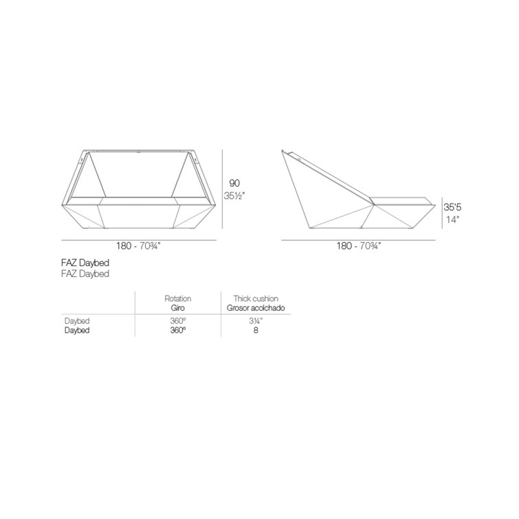 Luxurious Steel Resin Daybed with Foam Cushions for 2