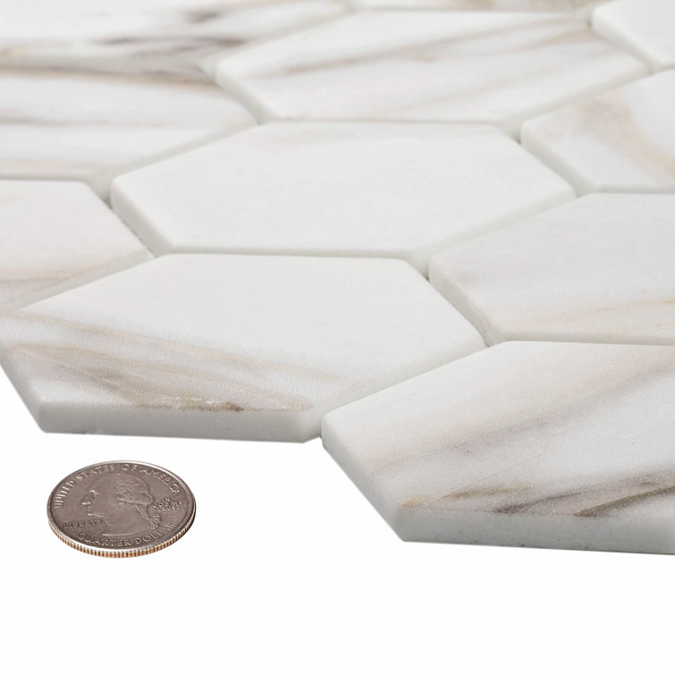 Beige Hexagonal Matte Mosaic Tile for Kitchen and Bathroom
