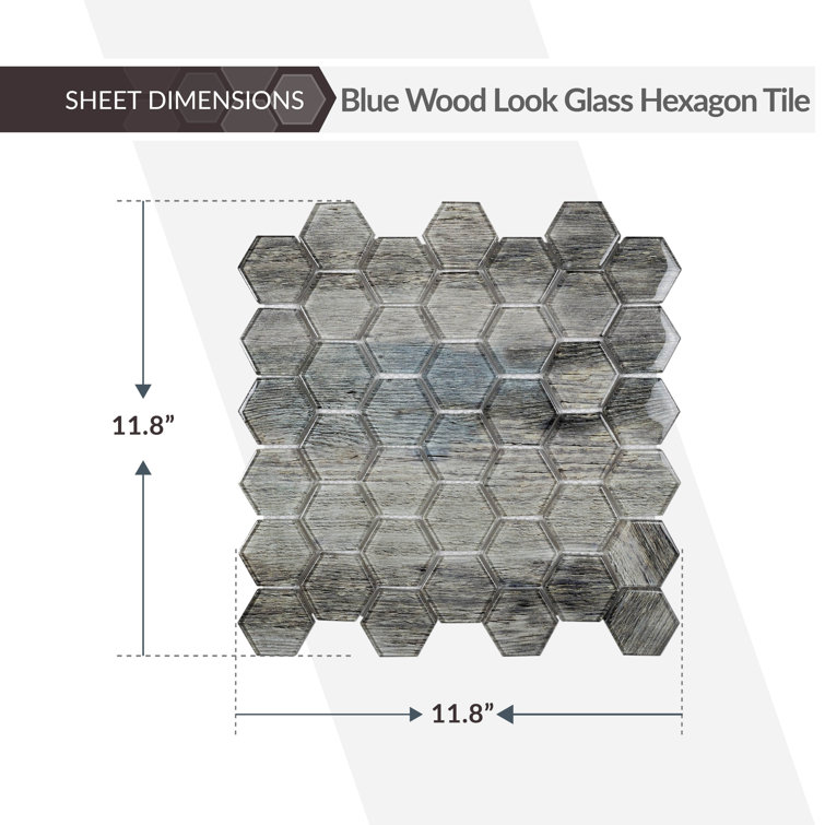 12" x 12" Beige Glass Wood Look Mosaic Tile