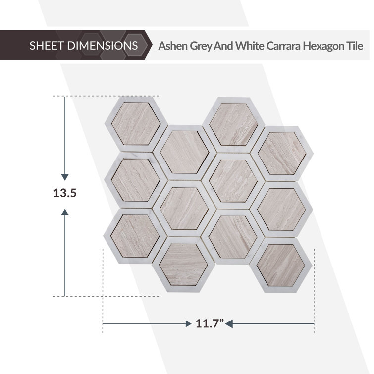 Beige Polished Marble Hexagonal Mosaic Tile for Walls