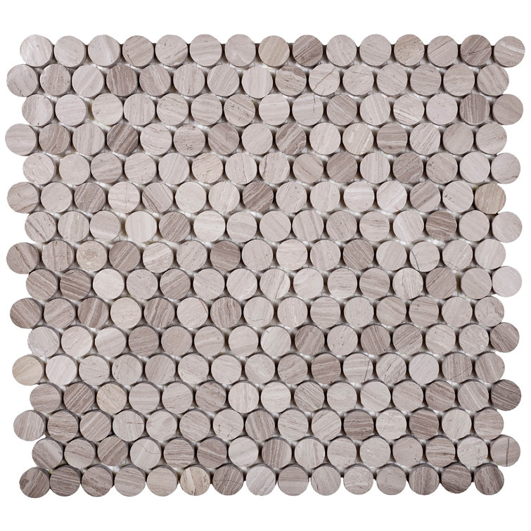 Gray Polished Wood Look Hexagonal Mosaic Tile for Walls and Floors