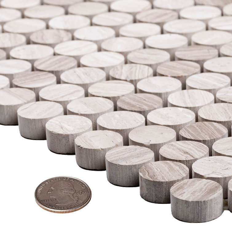 Gray Polished Wood Look Hexagonal Mosaic Tile for Walls and Floors