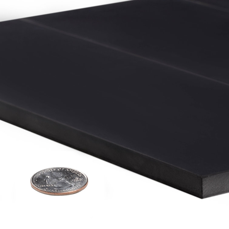 4" x 12" Black Marble Subway Wall & Floor Tile