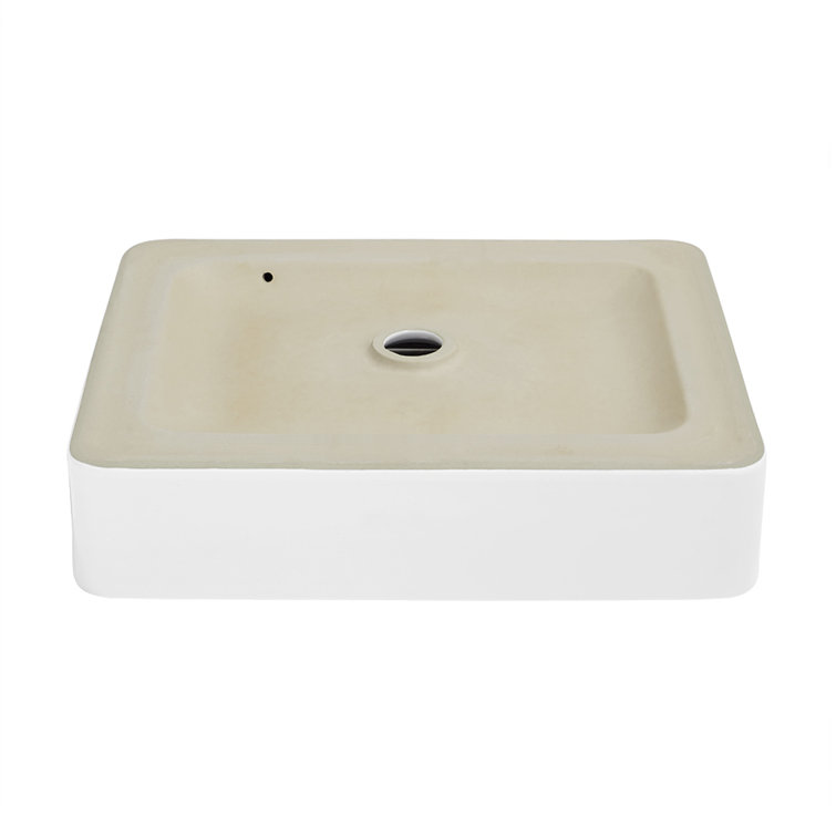White Ceramic Above-Counter Rectangular Vessel Sink