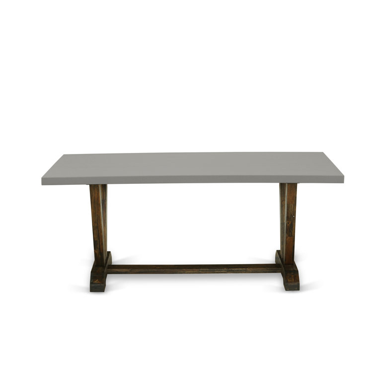 Cement Finish & Distressed Jacobean 5-Piece Dining Set
