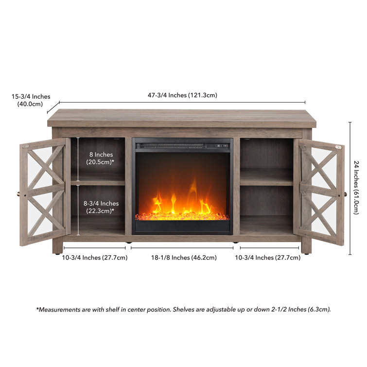 Gray Oak 47'' TV Stand with Electric Fireplace