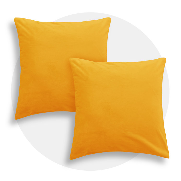 Golden Yellow Velvet 20x20 Pillow Covers Set