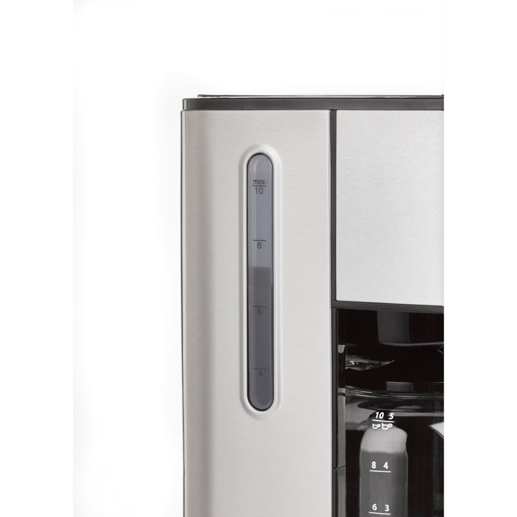 Sleek 10-Cup Black Glass Carafe Drip Coffee Maker with Programmable Timer