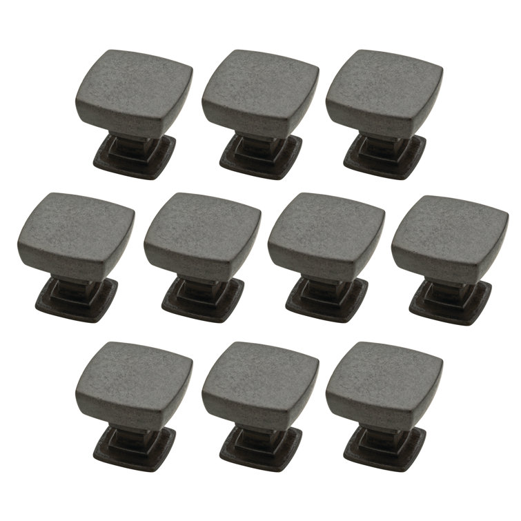 Webber Matte Black Square Iron Cabinet Knob 10-Pack