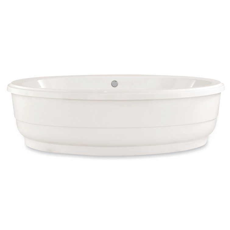 Nina 72'' White Acrylic Freestanding Whirlpool Bathtub