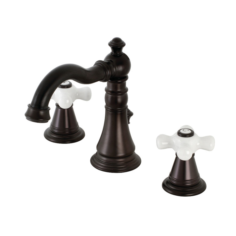 Victorian Era Inspired Oil Rubbed Bronze Widespread Bathroom Faucet