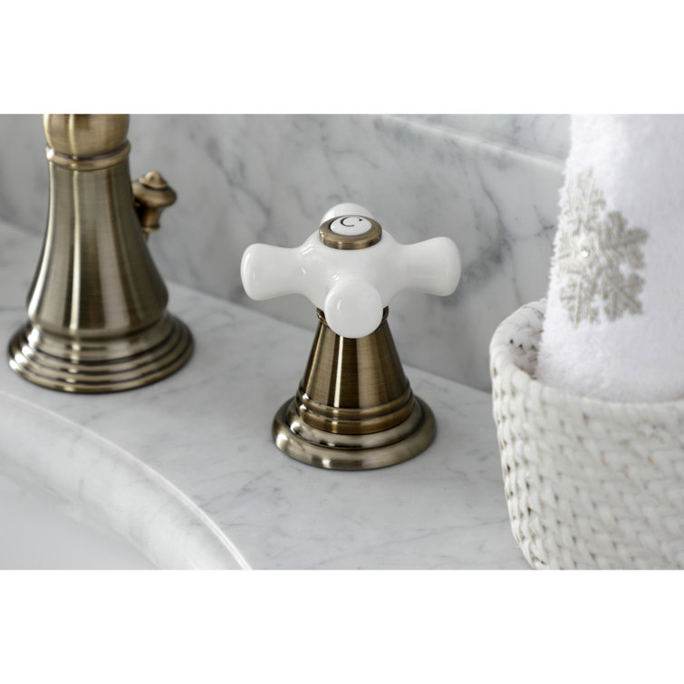 Victorian Era Inspired Antique Brass Widespread Bathroom Faucet