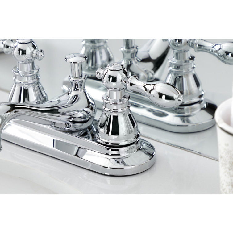 Polished Chrome Victorian Two-Handle Centerset Bathroom Faucet