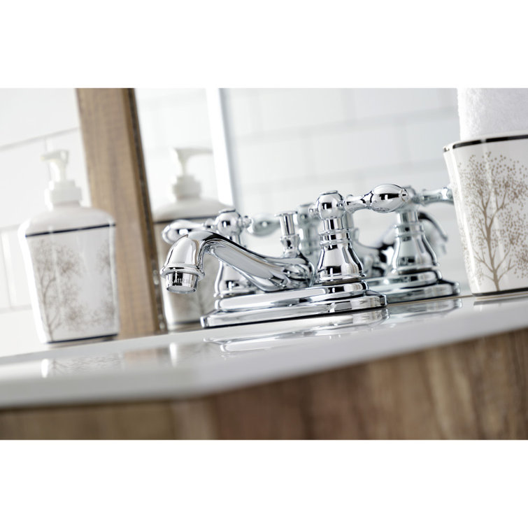 Polished Chrome Victorian Two-Handle Centerset Bathroom Faucet