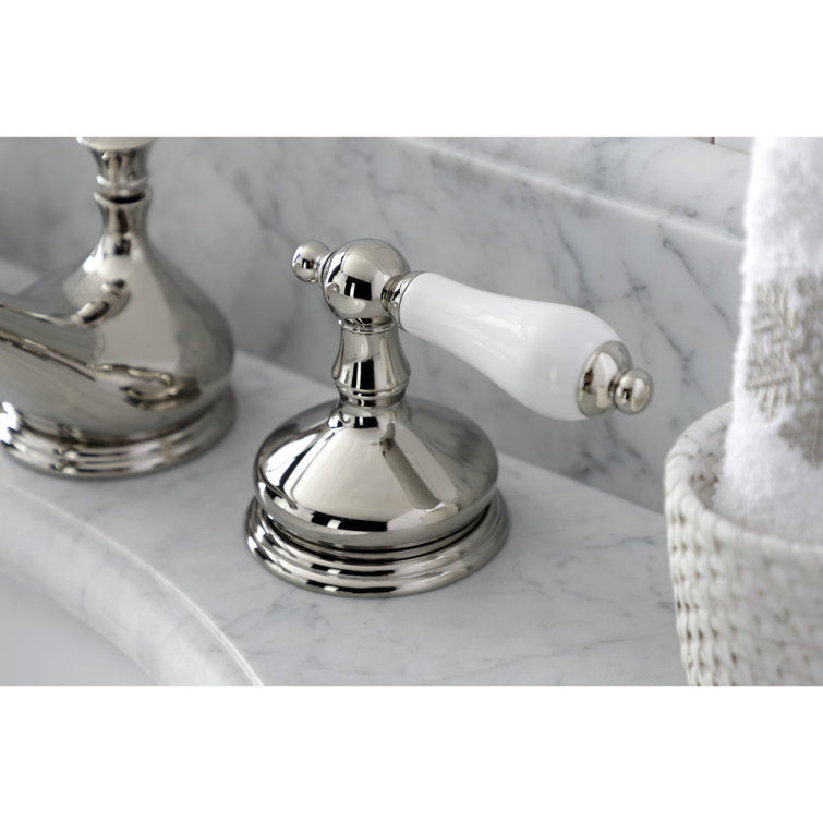 Elegant Traditional Polished Nickel Widespread Bathroom Faucet