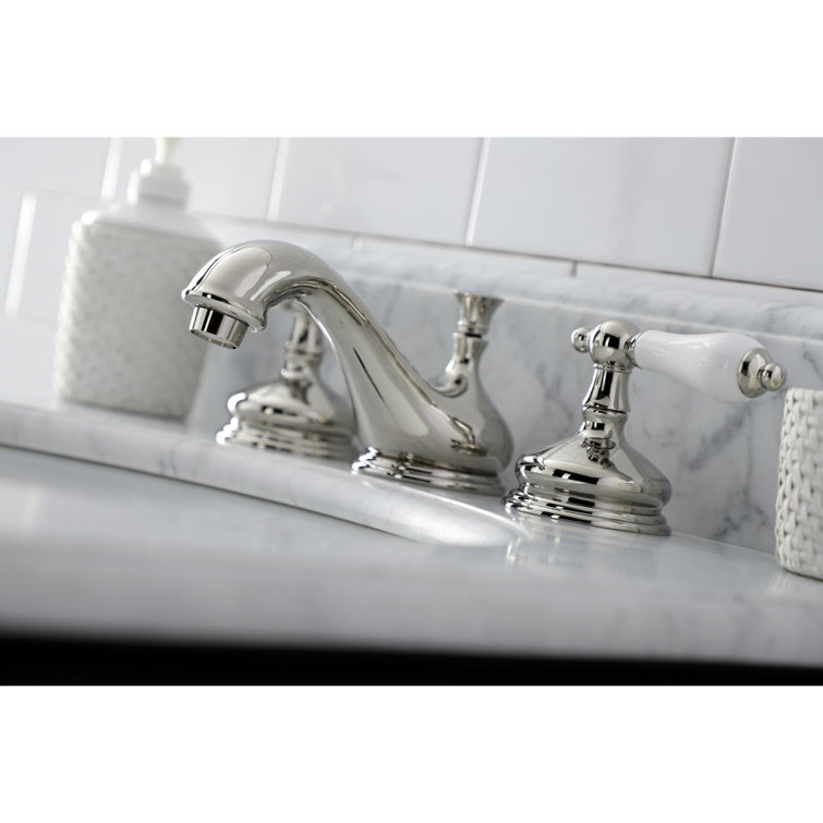 Elegant Traditional Polished Nickel Widespread Bathroom Faucet