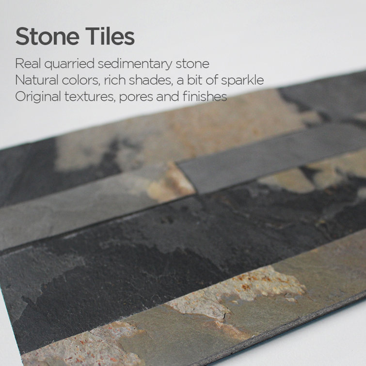 Rustic Gray Natural Stone Peel and Stick Mosaic Tile
