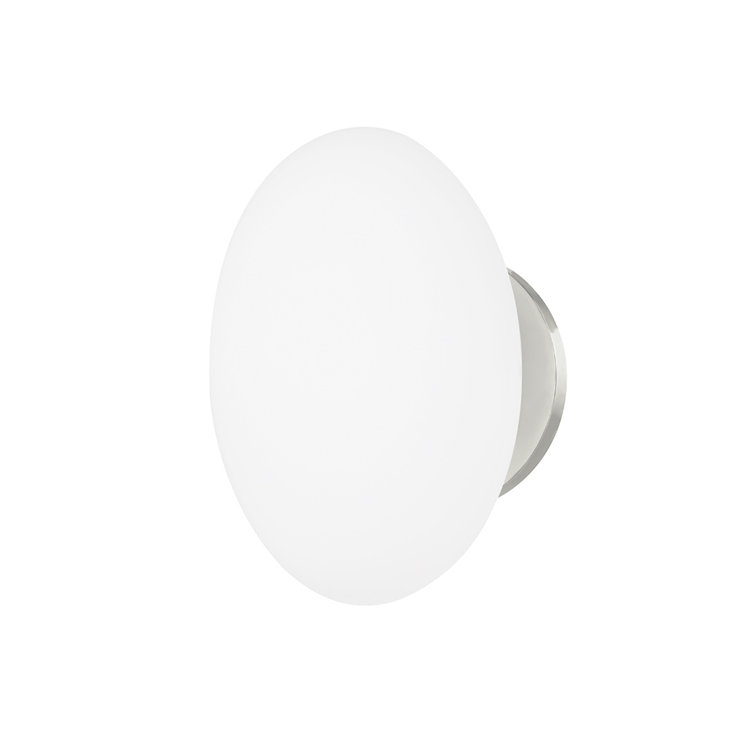 Polished Nickel 1-Light LED Sconce with Opal Glass Shade