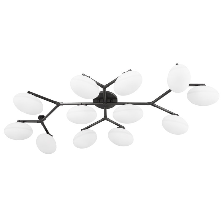 Elysian Branches 12-Light LED Globe Semi-Flush Mount in Old Bronze
