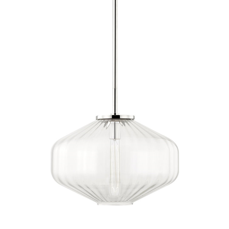 Elegant Globe Pendant Light in Polished Nickel with Clear Glass