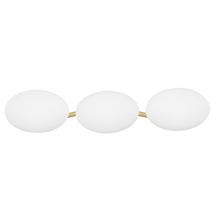 Elysian Aged Brass 3-Light LED Sconce with Opal Glass Shade