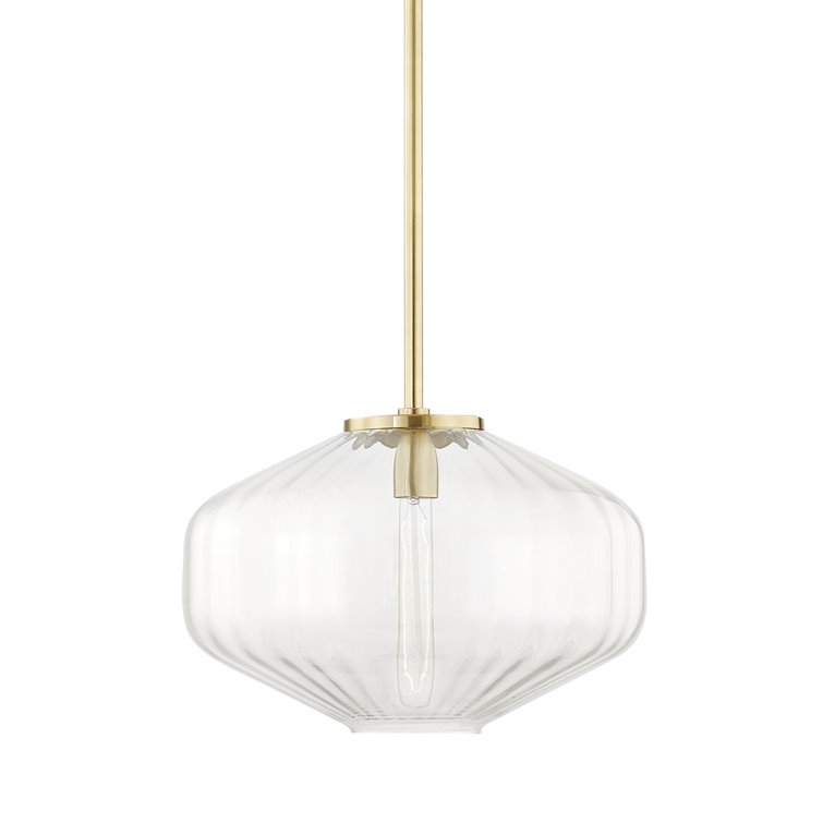 Elegant Aged Brass Globe Pendant with Clear Glass Shade