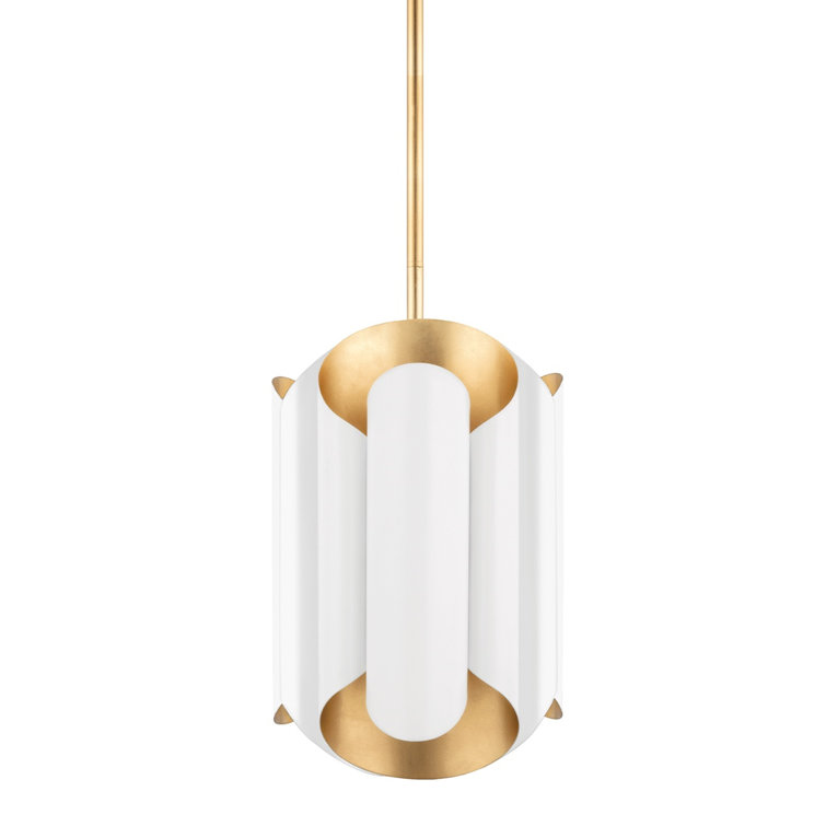 Elegant 6-Light Gold Leaf and Crystal White Pendant for Indoor/Outdoor