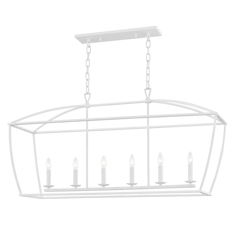 Bryant Transitional 6-Light White Plaster Linear Pendant