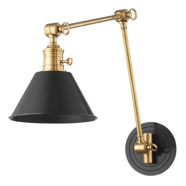 Aged Bronze 1-Light Swing Arm Sconce with Dimmable Feature