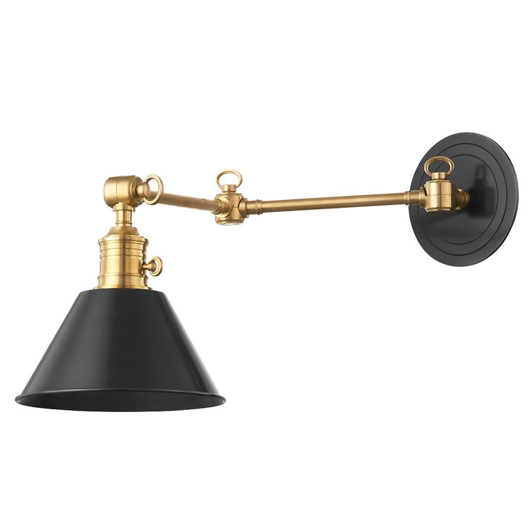 Aged Bronze 1-Light Swing Arm Sconce with Dimmable Feature