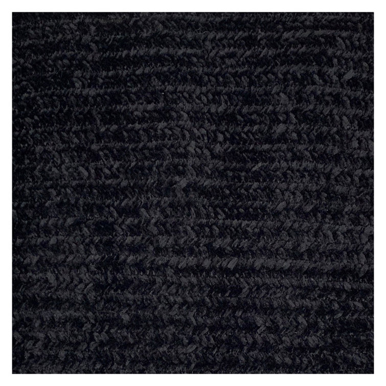 Black Oval Braided Polyester Runner Rug, 24'' x 108''