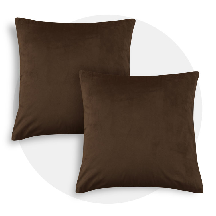 Haze Blue Velvet Euro Pillow Covers, 16x16 in, Set of 2