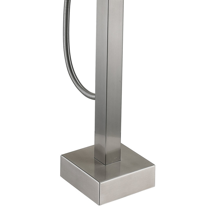 Brushed Nickel Modern Freestanding Tub Faucet with Hand Shower