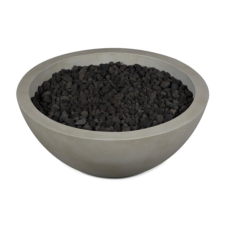 Shade Gray 48" Round Concrete Gas Fire Pit Table