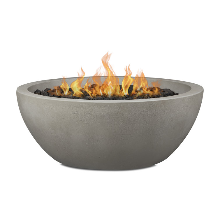 Shade Gray 48" Round Concrete Gas Fire Pit Table