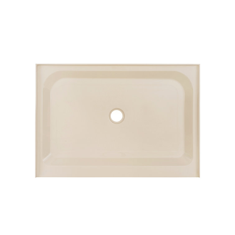 Voltaire 48" x 36" Biscuit Acrylic Shower Base with Left-Hand Drain